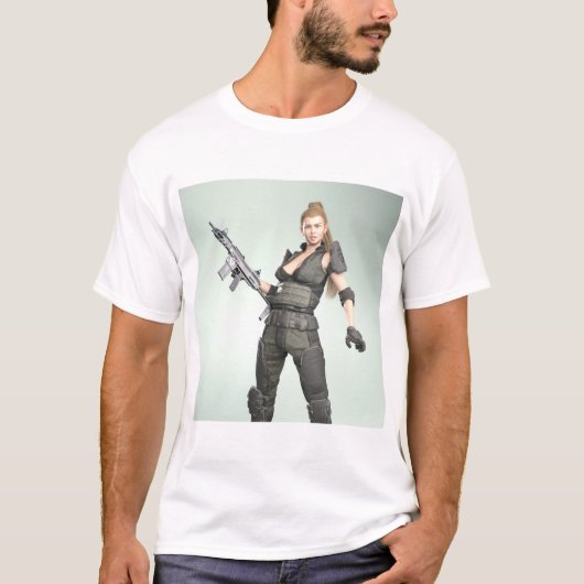 Armee Mädchen 4 - Kunstprint T-Shirt (Vorderseite)