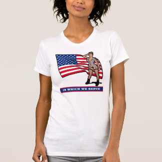 ARMEE-MÄDCHEN MIT FLAGGE T-Shirt
