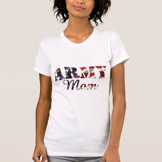 Armee-Mama-amerikanische Flagge T-Shirt (Vorderseite)