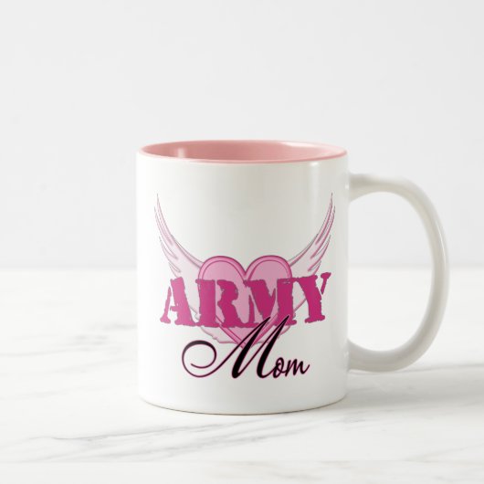 Armee-Mama-Flügel Zweifarbige Tasse (Rechts)