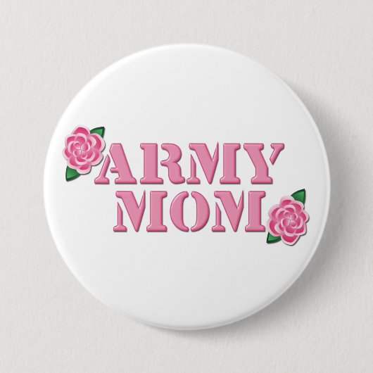 Armee-Mama-Rosa-Rosen Button (Vorderseite)