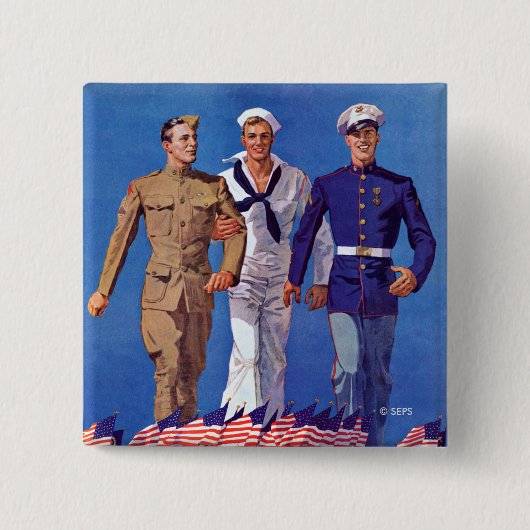 Armee, Marine & Marines Button (Vorderseite)