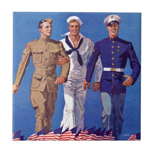 Armee, Marine & Marines Fliese (Vorderseite)