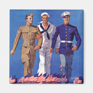 Armee, Marine u. Marinesoldaten Magnet