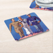 Armee, Marine und Marines Rechteckiger Pappuntersetzer (angewinkelt)