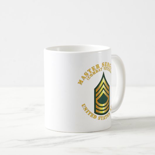 Armee - Master Sergeant - MSG - Kampfveteran Kaffeetasse (VorderseiteRechts)