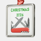 Armee-Messer, Multi-Tool-Ornament Silbernes Ornament (Links)