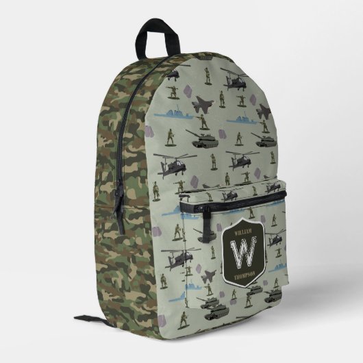 Armee-Militär-Tarnmuster Grün Camo Muster Bedruckter Rucksack (Rückseitige Ecke links)