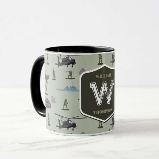 Armee-Militär-Tarnmuster Grün Camo Muster Tasse (Vorderseite Links)