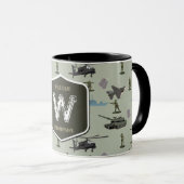 Armee-Militär-Tarnmuster Grün Camo Muster Tasse (VorderseiteRechts)