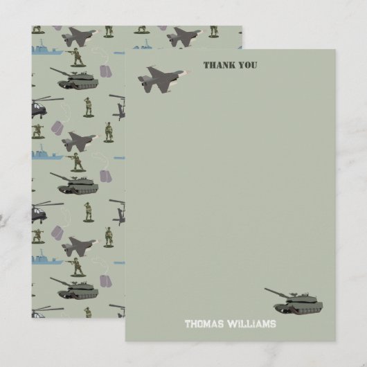 Armee Militär-Tarnung Grün Camo Geburtstag Dankeskarte (Vorne/Hinten)