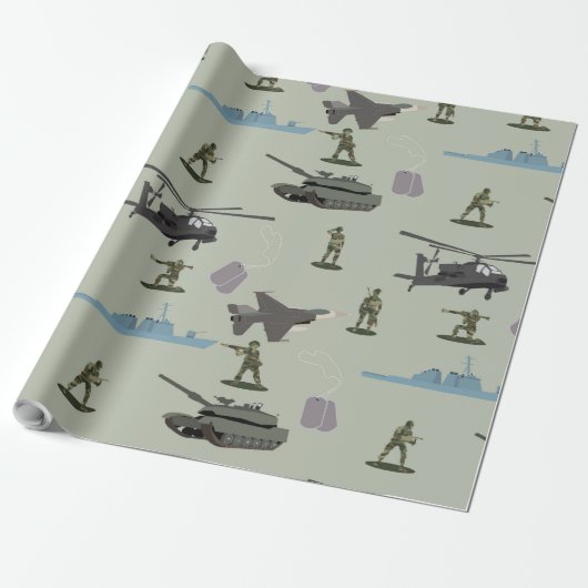 Armee Militär-Tarnung Grün Camo  Geschenkpapier (Ungerollt)