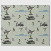 Armee Militär-Tarnung Grün Camo  Geschenkpapier (Flach)