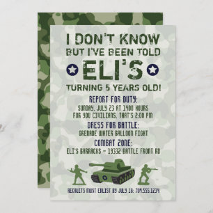 Armee-Militärgeburtstags-Einladung Einladung
