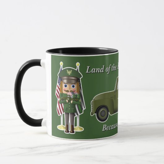 Armee Nutcracker mit kleinem Militärlastwagen Tasse (Links)