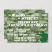 ARMEE-PARTY EINLADUNG, PAINTBALL-PARTY EINLADUNG (Vorne/Hinten)