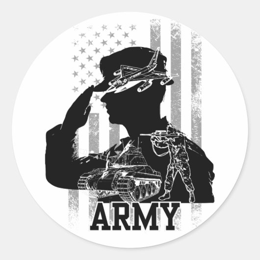 Armee Runder Aufkleber (Vorderseite)