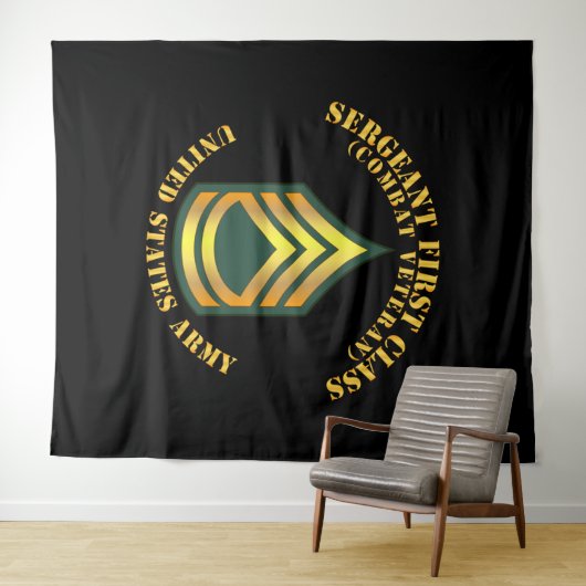 Armee - Sergeant First Class - SFC - Kampfveteran Wandteppich (Beispiel (Horizontal))