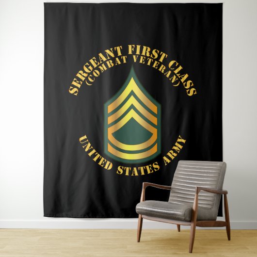 Armee - Sergeant First Class - SFC - Kampfveteran Wandteppich (Beispiel)