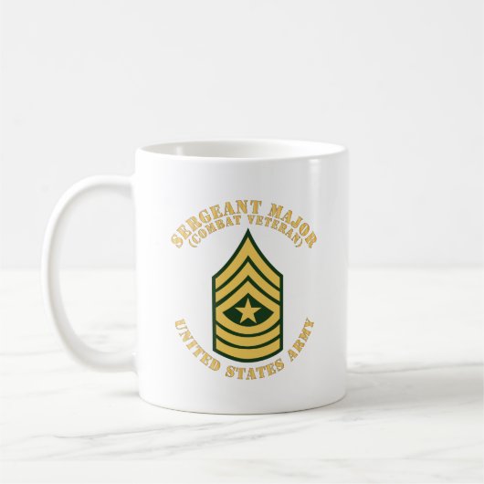 Armee - Sergeant Major - SGM - Kampfveteran - Fla Kaffeetasse (Links)