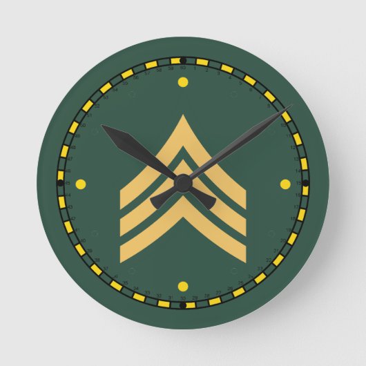 Armee-Sergeant-Uhr Runde Wanduhr (Vorderseite)