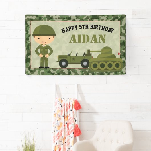Armee-/Soldat-Fahne (Hintergrund) personalisiert Banner (Insitu)