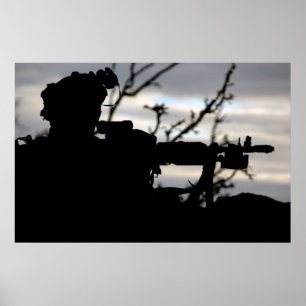Armee-Soldat-Silhouette Poster