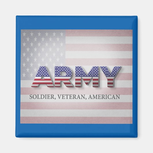 Armee "Soldat, Veteran, Amerikaner" Magnet (Vorne)