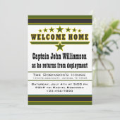 Armee-Soldat-Willkommens-Zuhause-Einladung Einladung (Stehend Vorderseite)