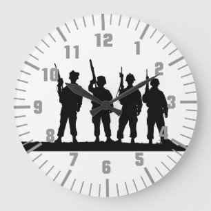 Armee Soldaten Große Wanduhr