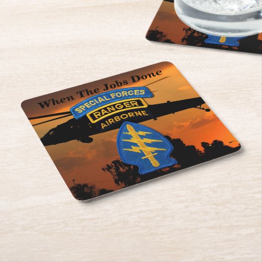 Armee Spezialeinheiten SF SFG Rangers Grüne Berets Rechteckiger Pappuntersetzer (angewinkelt)