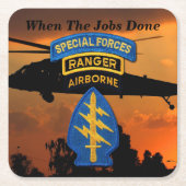 Armee Spezialeinheiten SF SFG Rangers Grüne Berets Rechteckiger Pappuntersetzer (Vorderseite)