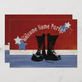 Armee-Stiefel-willkommenes Zuhause-Party-Militär Einladung (Vorne/Hinten)