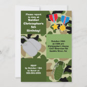 Armee-Tarnungs-Soldat-Kindergeburtstag-Party Einladung (Vorderseite)