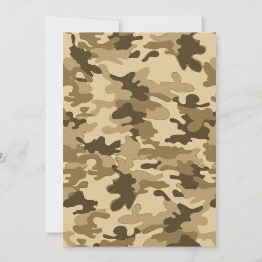 Armee-trockener Tarnungs-Militär-Geburtstag Einladung (Rückseite)