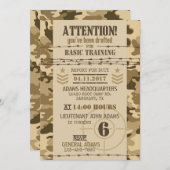 Armee-trockener Tarnungs-Militär-Geburtstag Einladung (Vorne/Hinten)