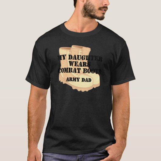 Armee-Vater-Tochter-Wüsten-Kampf-Stiefel T-Shirt (Vorderseite)
