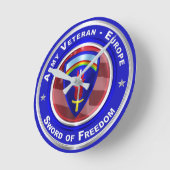 Armee Veteran-Europa die Mauer halten Runde Wanduhr (Winkel)