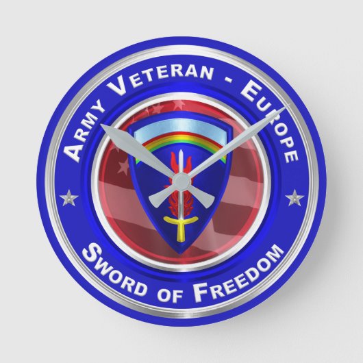 Armee Veteran-Europa die Mauer halten Runde Wanduhr (Vorderseite)