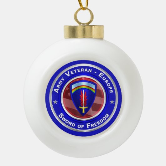 Armee Veteran-Europa Weihnachten bewahren Keramik Kugel-Ornament (Vorderseite)