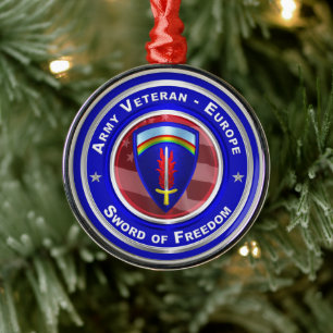 Armee Veteran-Europa Weihnachten Ornament Aus Metall