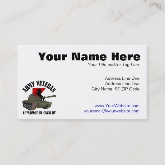 Armee-Veteran - M-48 Visitenkarte (Vorderseite)