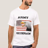 Armee Veteran mit Flagge und Adler T-Shirt (Vorderseite)