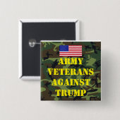 Armee Veteranen Gegen Trump Knopf Button (Vorne & Hinten)