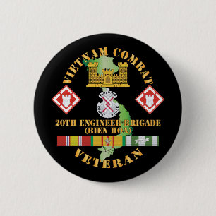 Armee - Vietnam Combat Veteran W 20. Ingenieur Bri Button