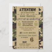 Armee-Waldtarnungs-Militär-Geburtstag Einladung (Vorderseite)