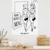 Armee Will Männer, lustig Vintag Poster (Küche)