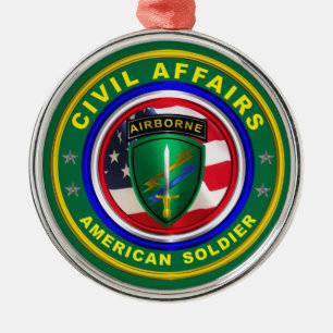 Armee-Zivilangelegenheiten Veteran Weihnachten Ornament Aus Metall