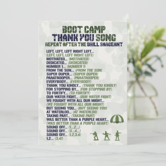 Armee zum Geburtstag Danke, Karten (Stehend Vorderseite)