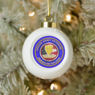 Armeeadjutant General Veteran Weihnachten Keramik Kugel-Ornament